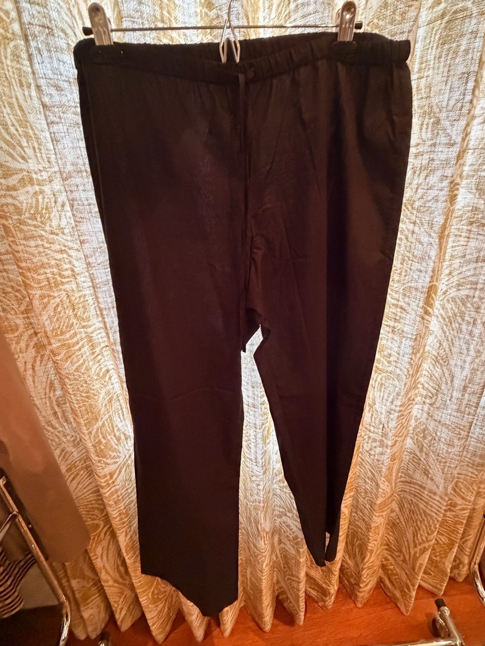 Women's Black Elastic-Waist Track Pants